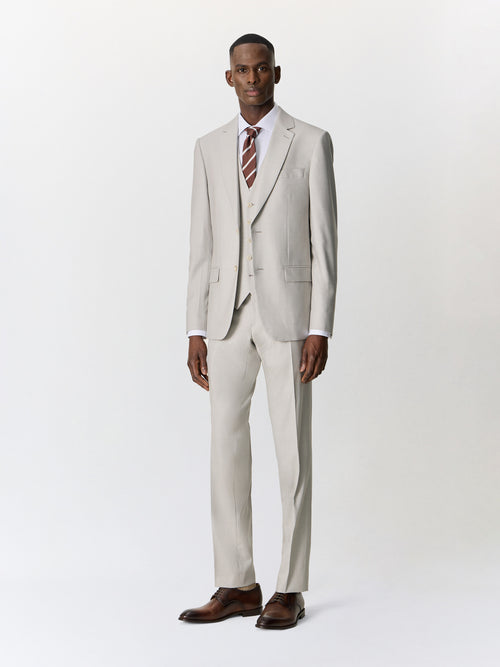 Gilet de costume en laine greige - Father & Sons   - 4 