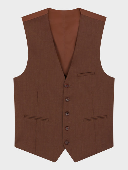 Gilet de costume en laine terracotta - Father & Sons   - 5 