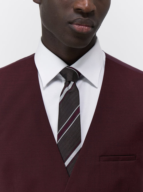 Gilet de costume en laine bordeaux - Father & Sons   - 3 