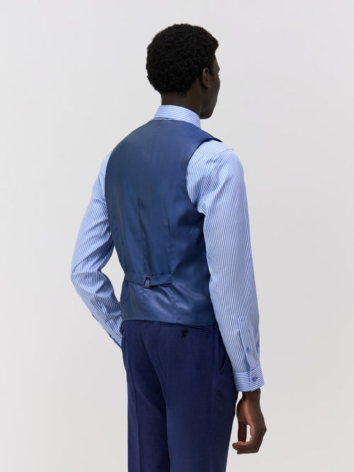 Gilet de costume en laine bleu cobalt - 2 - Father & Sons   - 9 