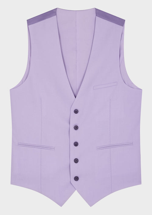 Gilet de costume en laine unie lilas - Father & Sons   -  