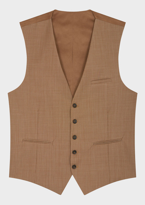 Gilet de costume en laine unie terracotta - 1 - Father & Sons   - 19 