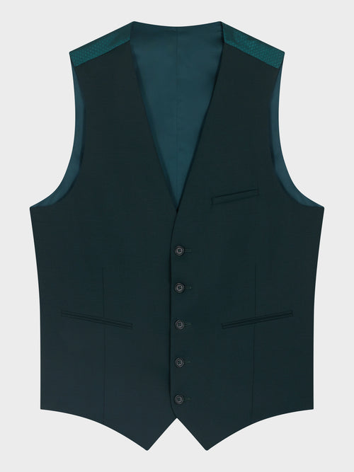 Gilet de costume en laine vert bouteille - Father & Sons   - 5 