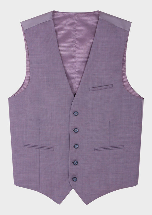 Gilet de costume en laine unie violine - Father & Sons   -  
