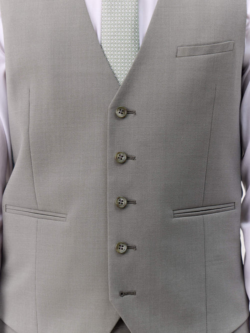 Gilet de costume en laine mélangée vert d'eau - Father & Sons   - 3 