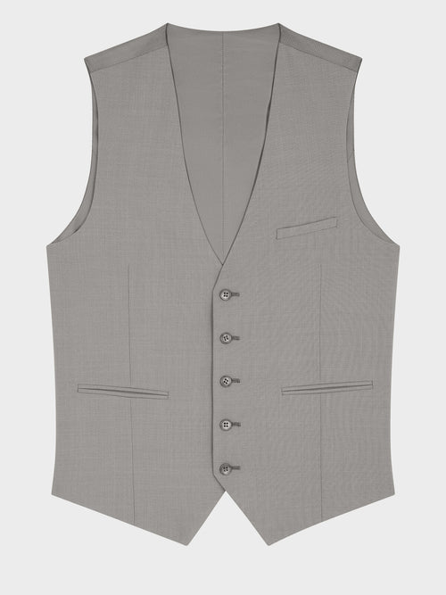 Gilet de costume en laine mélangée vert d'eau - Father & Sons   - 5 