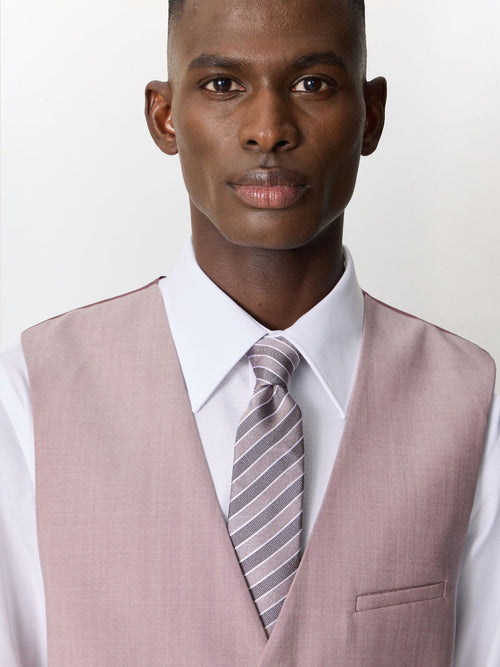 Gilet de costume en laine stretch violette - Father & Sons   - 3 