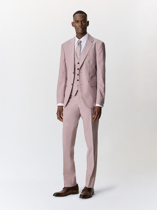 Gilet de costume en laine stretch violette - Father & Sons   - 4 