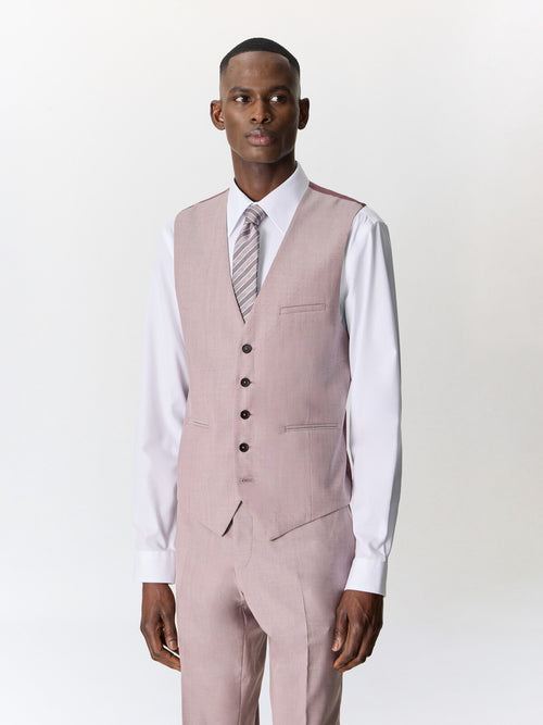 Gilet de costume en laine stretch violette - 1 - Father & Sons   - 8 