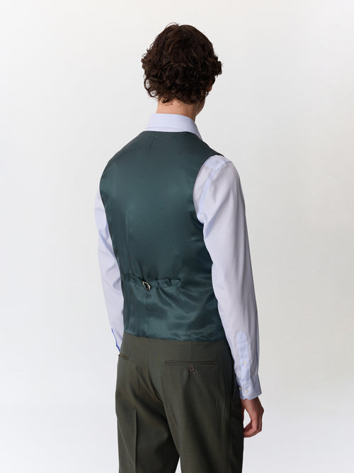 Gilet de costume en laine kaki - Father & Sons   - 2 