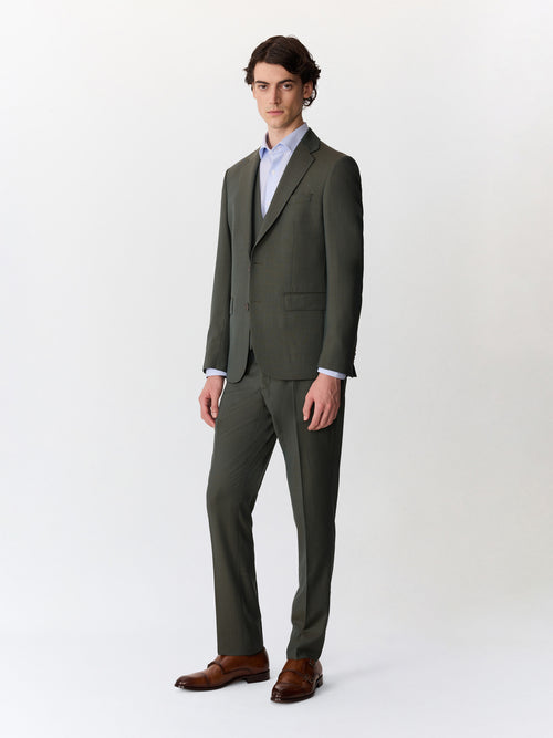 Gilet de costume en laine kaki - Father & Sons   - 4 