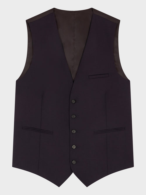 Gilet de costume en laine violette - 1 - Father & Sons   - 2 