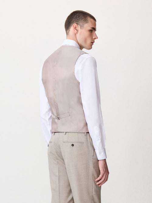 Gilet de costume en laine beige - 2 - Father & Sons   - 18 