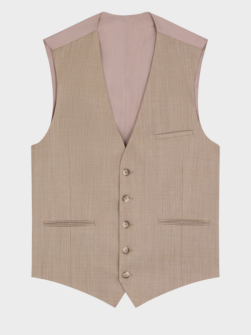 Gilet de costume en laine stretch beige - Father & Sons   -  