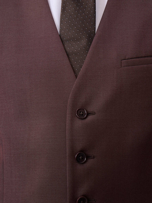 Gilet de costume en laine bordeaux - Father & Sons   - 3 