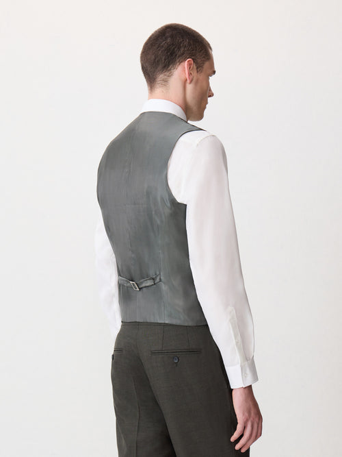 Gilet de costume en laine kaki - 2 - Father & Sons   - 2 