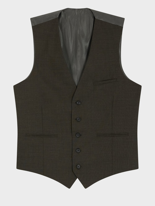 Gilet de costume en laine kaki - 1 - Father & Sons   - 20 