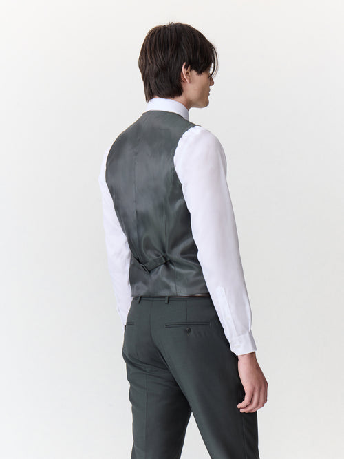 Gilet de costume en laine kaki - 2 - Father & Sons   - 14 