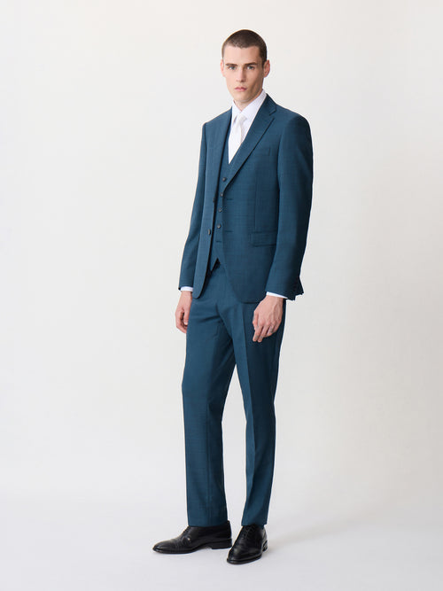 Gilet de costume en laine bleue - Father & Sons   - 4 