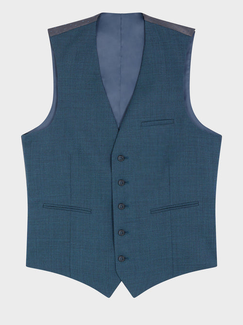 Gilet de costume en laine bleue - Father & Sons   - 5 