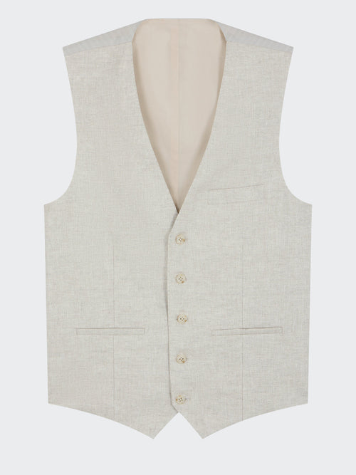 Gilet de costume en lin beige - Father & Sons   - 4 