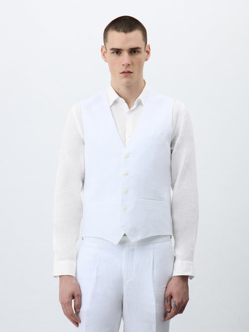 Gilet Costume Lin Homme Gilet De Costume En Lin Blanc