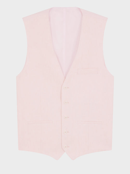 Gilet de costume en lin rose - Father & Sons   - 4 