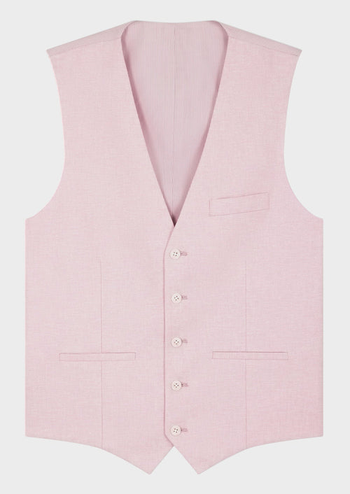 Gilet casual en lin et coton unis rose - 1 - Father & Sons   - 20 