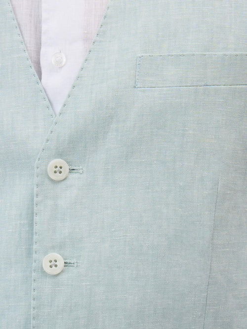 Gilet de costume en lin vert d'eau - Father & Sons   - 3 