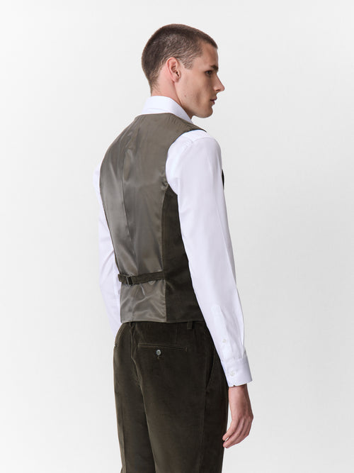 Gilet de costume en velours côtelé kaki - 2 - Father & Sons   - 13 