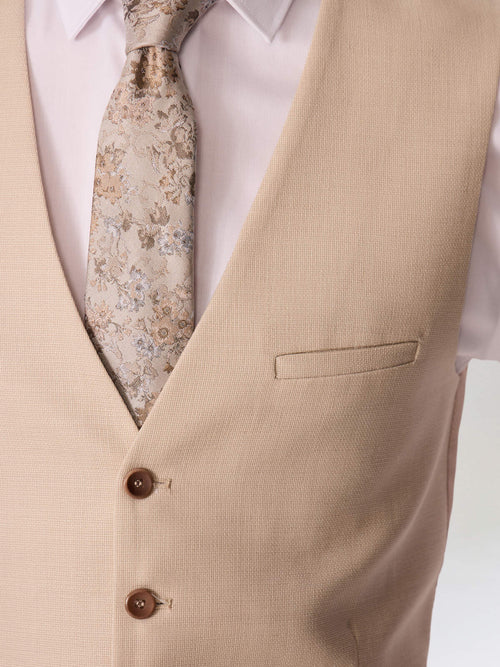 Gilet de costume en laine beige - Father & Sons   - 3 