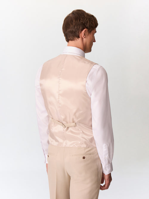 Gilet de costume en laine beige - Father & Sons   - 2 