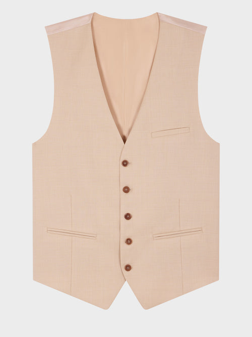 Gilet de costume en laine beige - Father & Sons   - 5 