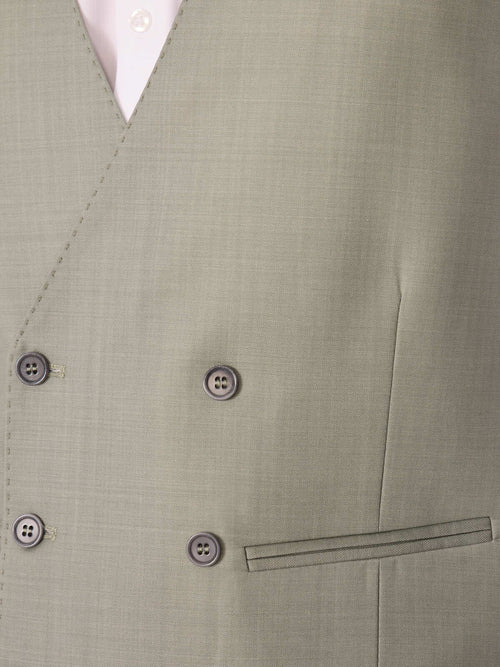 Gilet de costume croisé en laine vert d'eau - Father & Sons   - 4 