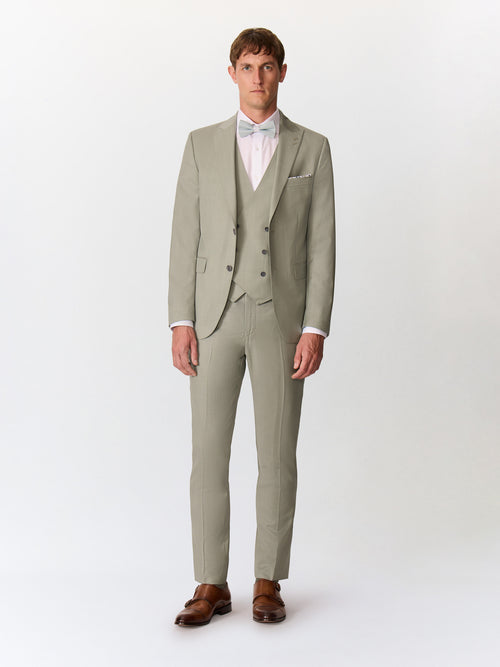 Gilet de costume croisé en laine vert d'eau - Father & Sons   - 5 