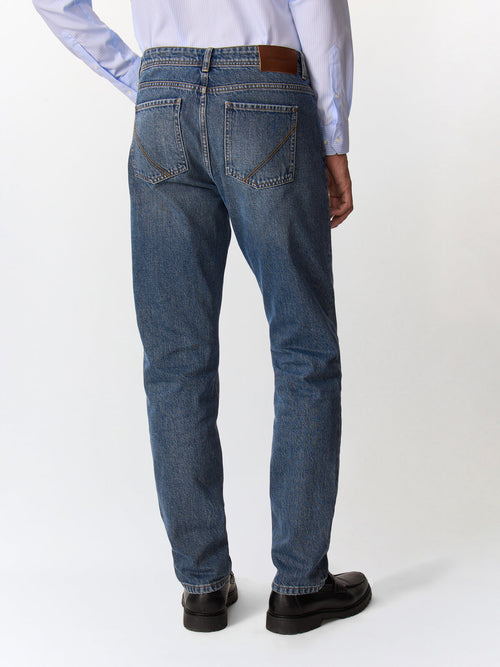 Jean Jack semi regular en coton bleu gris - Father & Sons   - 2 