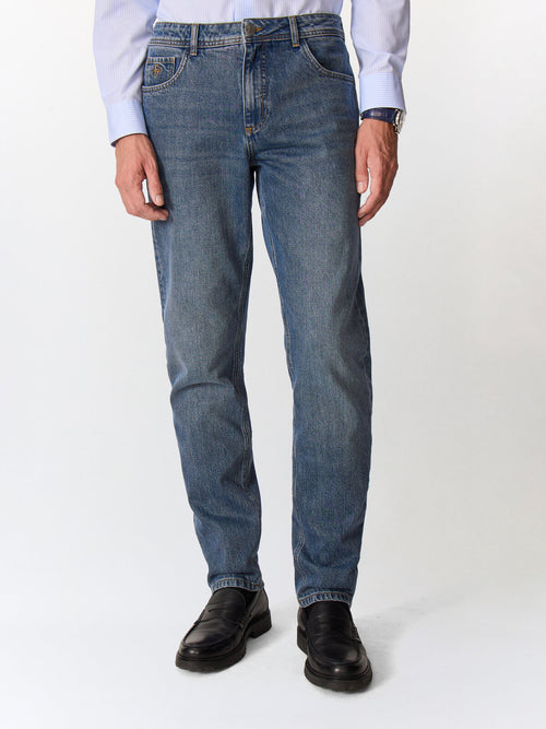 Jean Jack semi regular en coton bleu gris - Father & Sons   - 1 