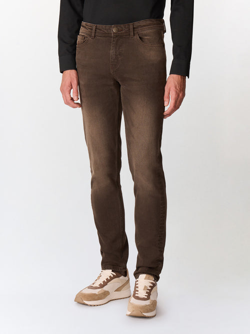 Jean Jody slim en coton stretch marron foncé - 1 - Father & Sons   - 14 