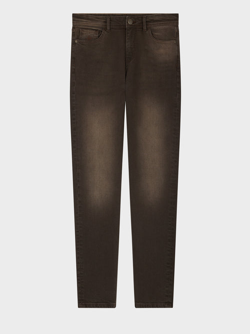 Jean Jody slim en coton stretch marron foncé - Father & Sons   - 1 