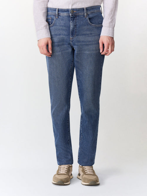 Jean Jack semi regular en coton stretch bleu indigo - Father & Sons   -  