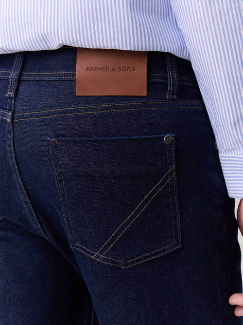 Jean Jack semi regular en coton bleu indigo - Father & Sons   - 3 