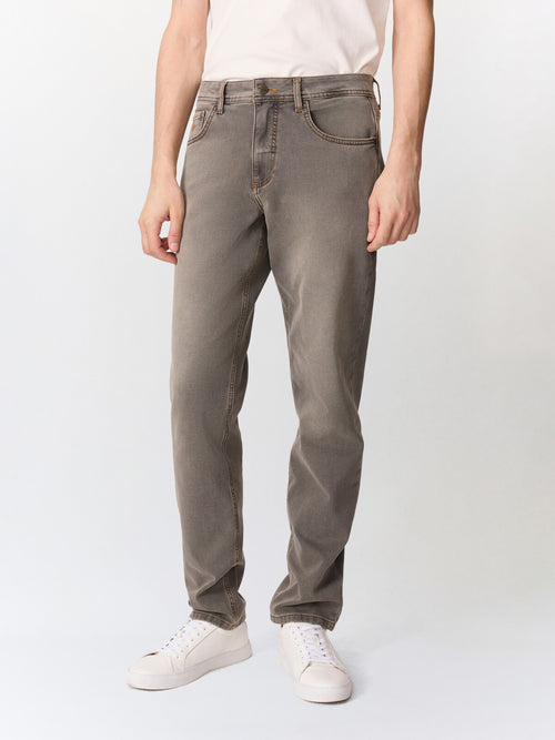 Jean Jack semi regular en coton stretch kaki - Father & Sons   - 1 