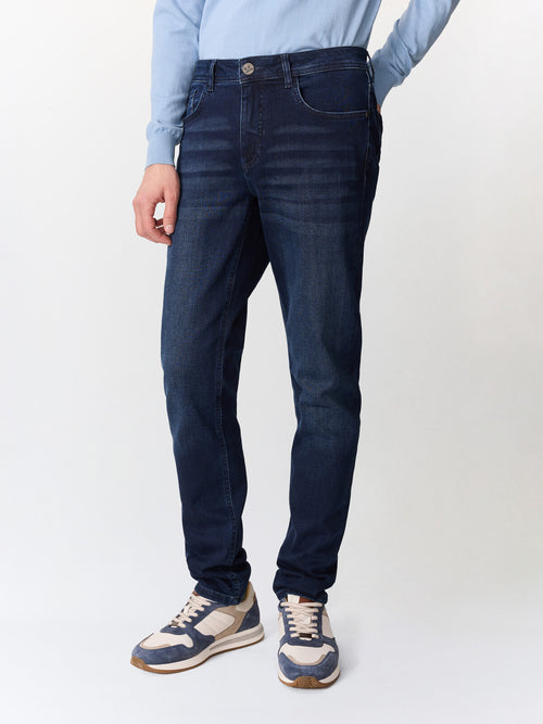 Jean Jody slim en coton stretch bleu marine - Father & Sons   -  