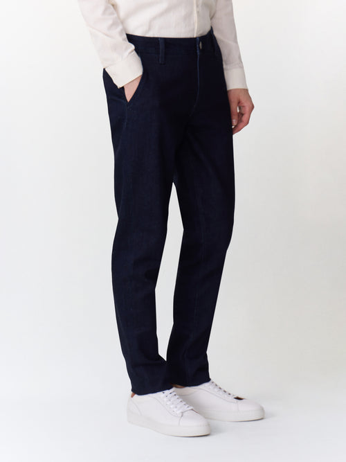Jean Jim slim en coton stretch bleu marine - Father & Sons   -  