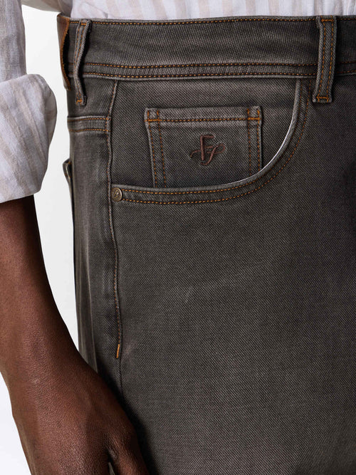 Jean Jack semi regular en coton stretch marron - Father & Sons   - 3 