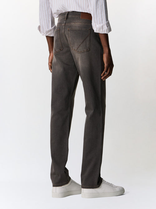 Jean Jack semi regular en coton stretch marron - 2 - Father & Sons   - 11 