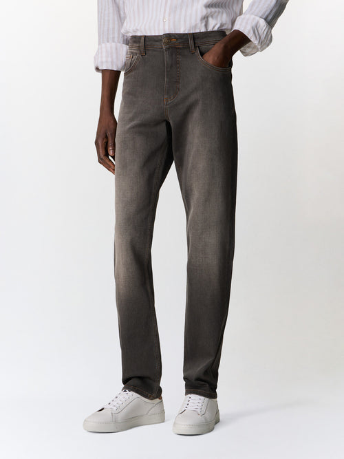 Jean Jack semi regular en coton stretch marron - Father & Sons   -  