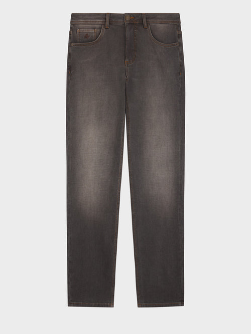 Jean Jack semi regular en coton stretch marron - Father & Sons   - 5 
