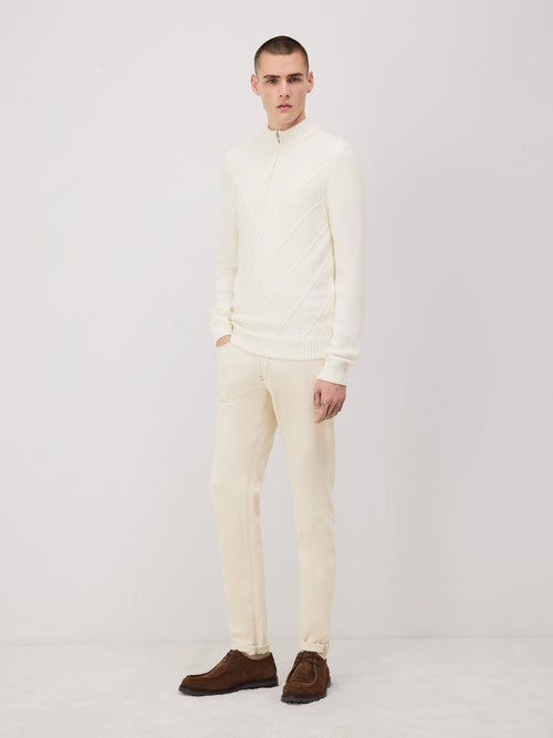 Jean Jody Slim en coton stretch beige - Father & Sons   - 4 