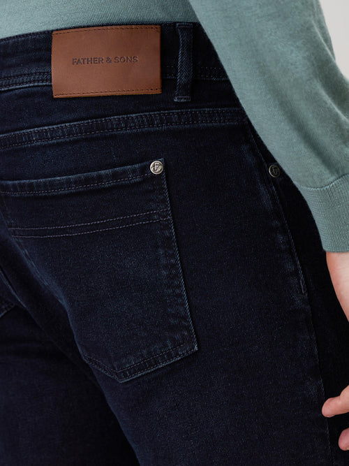 Jean Jody Slim en coton stretch bleu marine - Father & Sons   - 3 